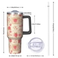thumbnail image 2 of 40oz Pioneer Flower Floral Print Pattern Insulated Tumbler with Handle, BPA-Free Leak Proof Lid and Straws, Double Wall Vacuum, Hot 12h/Cold 34h, 2 of 6