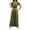 Green, variant on Womens 2 Piece Outfits Summer Casual Travel Suit Set Ruffle Short Sleeve Pleated Shirts and Wrap Wide Leg Pants