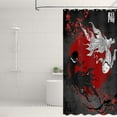 thumbnail image 6 of Black and White Fish Shower Curtain, Yin Yang Shower Curtain, Japanese Anime Cherry Blossom Red Sun Shower Curtain Set Waterproof Bath Curtain Bathroom Decor with 12 Hooks, 72x72 inches, 6 of 6