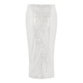 thumbnail image 4 of KHONTS Women's Sequin Skirt High Waist Sparkle Pencil Skirt for Party White XL, 4 of 4