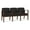 Castillo Black, variant on Amherst Wood Reception Waiting 3 Seat Tandem Seating / Walnut Wood / Navy Blue