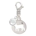 thumbnail image 2 of Delight Jewelry Silvertone Lamb Silhouette - Silvertone Clip on Charm with Clear Crystal Drop, 2 of 4