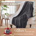 thumbnail image 4 of Westinghouse WH-HSF50-GREY 50 x 60 in. Westinghouse Heated Sherpa to Flannel Throw, Charcoal, 4 of 7