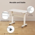 thumbnail image 2 of Mobile Walking Pad Desk with Wheels - Pneumatic Small Rolling Standing Desk Riser (28-43.7”) Perfect for Treadmill & Portable Computer Table for Home Office - Chic White Design, 2 of 3
