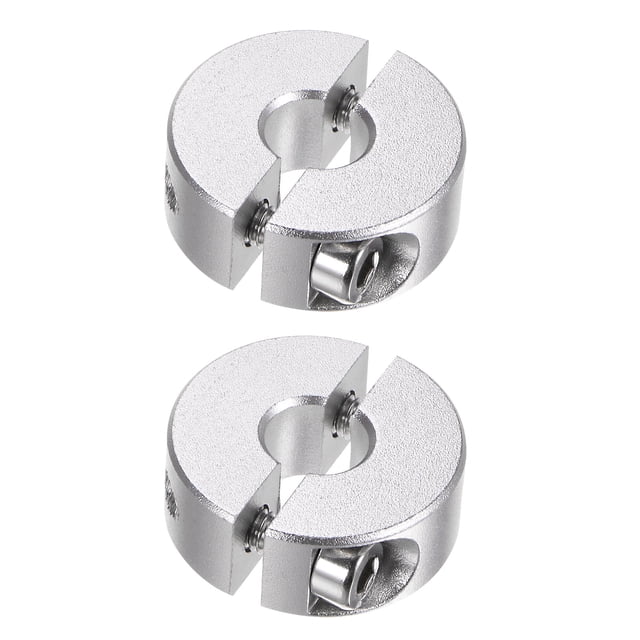 Unique Bargains Double Split Shaft Collar 8mm Bore Clamp-On Collars, 25mm OD, 10mm Width 2 Pack