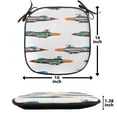 thumbnail image 5 of Airplane Chair Seating Cushion Set of 12, Jet-Planes Aviation Attack Modern Technology United Kingdom Model Illustration, Seat Pads for Office with Anti-slip Backing, 16"x16", Multicolor, by Ambesonne, 5 of 7