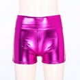 thumbnail image 2 of Miutii Women's Shiny Metallic Wetlook Jazz Hip Hop Dance Shorts Rave Festival Fancy Dress Booty Hot Pink XL, 2 of 9