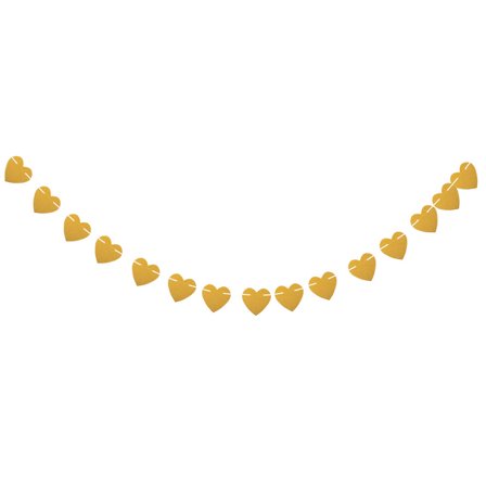 Toyvian Heart Hanging Garland Sparkly Garland Golden Paper Decoration for Picture Background 1