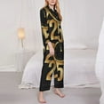 thumbnail image 3 of Pofeuu 2025 Happy New Year Print Womens Pajamas Set Long Sleeve Sleepwear Button Down Nightwear Soft Pj Lounge Sets Button Down Pajamas Women-Medium, 3 of 7