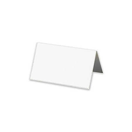Pearl Platinum Place - Cranes Kid Pearl White Platinum Bordered Place Card