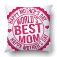 thumbnail image 1 of WOPOP Red Best Happy Mother's Day Grunge Rubber Stamp Mom Mum Mother Ever Heart Pillowcase Cover Cushion 18x18 inch, 1 of 1