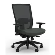 Union & Scale Fabric Task Chair Iron Ore Adjustable Lumbar 2D Arms 52274