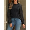 thumbnail image 2 of SMZ Womens Long Sleeve Shirts Lace Tops Business Casual Fall Fashion Outfits Clothes 2024 Knitted Y2k Blouses, 2 of 6