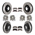 thumbnail image 1 of Transit Auto Front Rear Bearing Coated Disc Brake Rotor and Ceramic Pad Kit (10Pc) for Car Volkswagen Touareg Porsche Cayenne with 360mm Diameter - Left Right (Driver Passenger) KBB-130848, 1 of 11