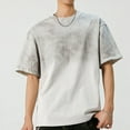thumbnail image 4 of Playeras Elvqul de Hombre Casual Algodón Blanco con Estampado en Degradé Manga Corta Cuello Redondo, 4 of 5