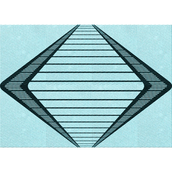 Ahgly Company Indoor Rectangle Patterned Deep-Sea Green Area Rugs, 7' x 10'