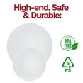 thumbnail image 3 of Smarty 7.5" White with Silver Rim Organic Round Disposable Plastic Salad Plates 120ct, 3 of 7