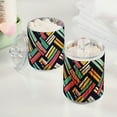thumbnail image 2 of Yayeee 2 Pack Qtip Holder Bathroom Cotton Swab Canister with Lid Clear Dispenser Set, Red Geometric, 2 of 6