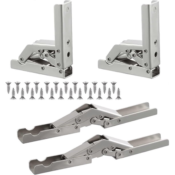 Folding Bracket, 4PCS Foldable Console Bracket, Folding Shelf Brackets Load, Heavy Duty Retractable Folding Console Bracket Shelf Bracket for Table To