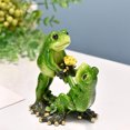 thumbnail image 4 of Pebbuoy Couple Frog Figurine Resin Baseball Tennis Frog Figure Toy Model Statue Sculpture Desktop Decoration Ornament Festival Gift, 4 of 7