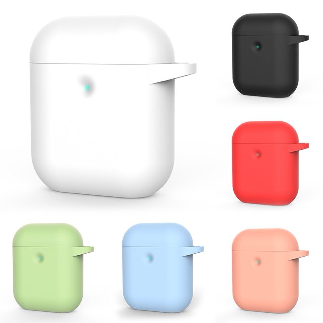 Gwong Electrónica Funda protectora de la caja del auricular compatible con Bluetooth a prueba de choques de silicona para Airpods 1 2