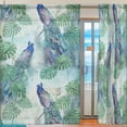 thumbnail image 2 of Splicing Pattern Watercolor Pattern Peacock Semi Sheer Curtains Window Voile Drapes Panels Treatment-55X78in for Living Room Bedroom Kids Room, 2 of 4