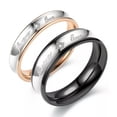 thumbnail image 2 of K-KED Black & Pink Forever Love Wedding Matching Ring CZ Inlay Men Women Lovers Rings-11-Pink, 2 of 9
