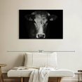 thumbnail image 2 of Elephant Stock Pondering Cow Wall Art - Horizontal Canvas Wall Art - Living Room Wall Decor - Animal Canvas - Black And Gray Decor - 39" x 26", 2 of 4