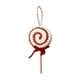 thumbnail image 2 of Adorno navideño de piruleta de espuma con diseño de rayas de lentejuelas | Decoración brillante para colgar en el árbol de Navidad con lazo, 2 of 6
