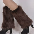 thumbnail image 4 of Warm Fashion Faux Fur Solid Color Long Leg Warmers Boot Socks for Winter Women, 4 of 9