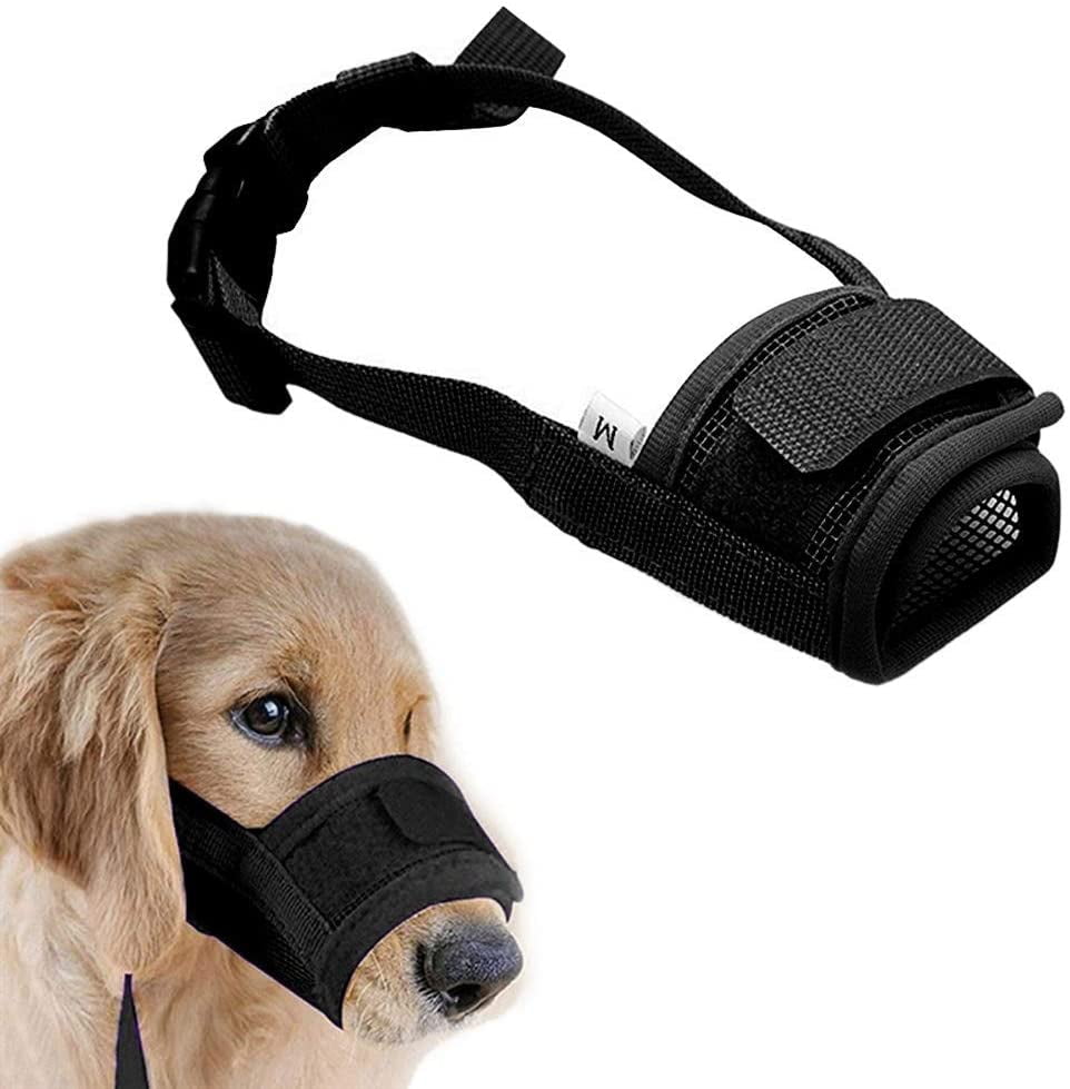Breathable Mesh Dog Muzzle for Small Medium Large Dogs Soft Dog Muzzle Comfortable Lightweight Anti Biting Chewing Barking No Chafing & Rubbing Dog Mouth Cover Adjustable Allows Panting Drinking 