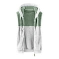 thumbnail image 4 of Lovskoo 2024 Womens Fuzzy Fleece Vest Cozy Sleeveless Winter Warm Vests with Pocket Zip Up Hooded Waistcoat Outerwear Green, 4 of 6