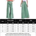 thumbnail image 3 of Pantalones De Pierna Ancha Pantalones de pierna ancha para mujer Pantalones de dama plisados ​​con cordones casuales de cintura alta (Verde S) Cgtredaw Para estrenar, 3 of 5