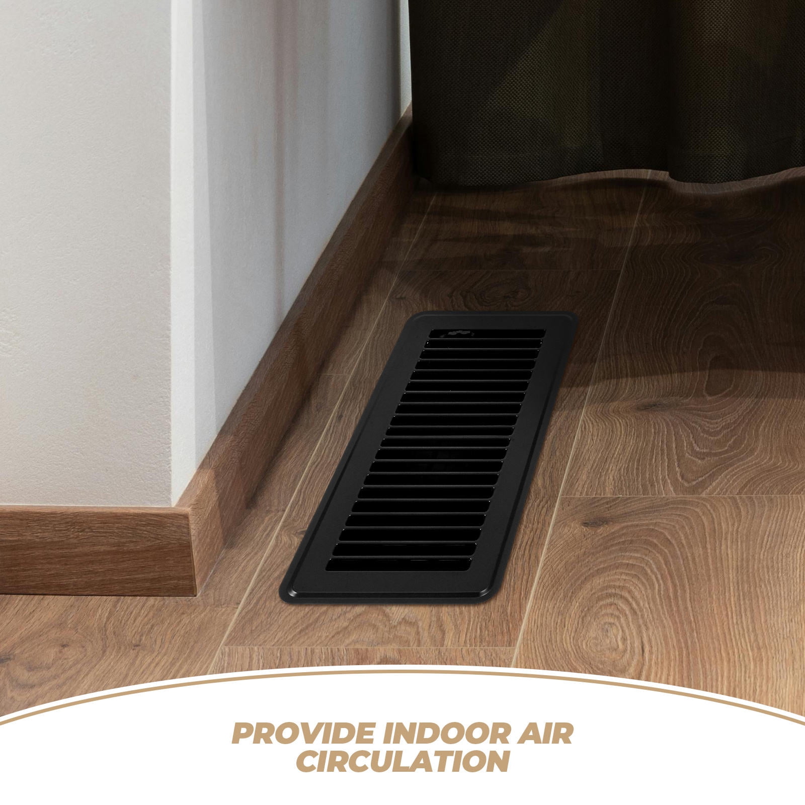 Raindrops 2Pcs Floor Vent Covers 4 X 10 Black Metal Vent Grille for Improved Indoor Air Circulation