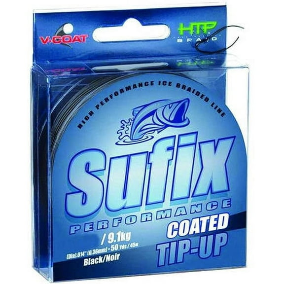 Sufix Performance Tip-Up Ice Braid 20lb Fishing Line 50 Yards Black