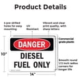 thumbnail image 2 of (2 Pack) Diesel Fuel Only OSHA Danger Sign 14 Inch X 10 Inch Plastic Sign, Weather Resistant, UV Protected for Workplace, Business, and Construction Site, Made in the USA, 2 of 8