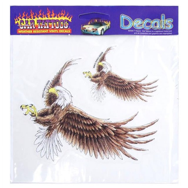 Barjan 04560060 Car Tattoos Eagles Stick on Weather Resistant Vinyl Decals