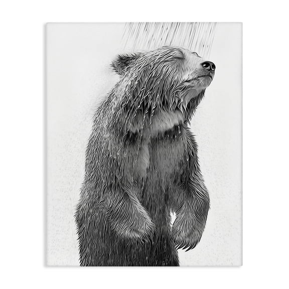 Stupell Industries Contemporary Bear Bathroom Splash Canvas Art, 16 x 20, by Annalisa Latella