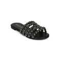 thumbnail image 1 of New Women MackinJ 168-13 Leatherette Open Toe Studded Slip On Sandal, 1 of 6