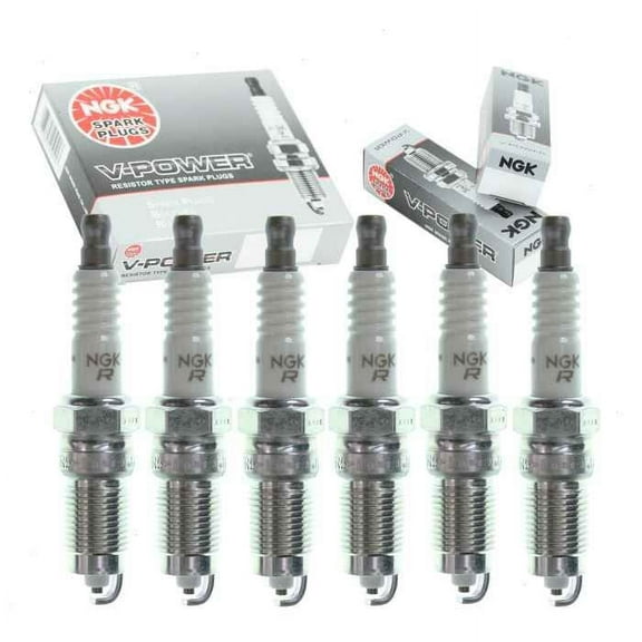 6 pc NGK V-Power Spark Plugs compatible with Ford F-150 4.2L V6 2003-2007