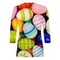 thumbnail image 3 of Women's Casual Shirt With 3/4 Sleeve Easter Print Shirt T-Shirt Top Pink XL, 3 of 4