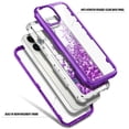thumbnail image 4 of NageBee Designed for iPhone 12 / 12 Pro with [Built-in Screen Protector] Case MagSafe Compatible With Diamond Wrist Strap Lanyard, Glitter Floating Liquid Cute Case (Purple), 4 of 6