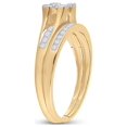 thumbnail image 3 of FB Jewels 10kt Yellow Gold Princess Diamond Bridal Wedding Ring Band Set 1/2 Cttw Size 9, 3 of 4
