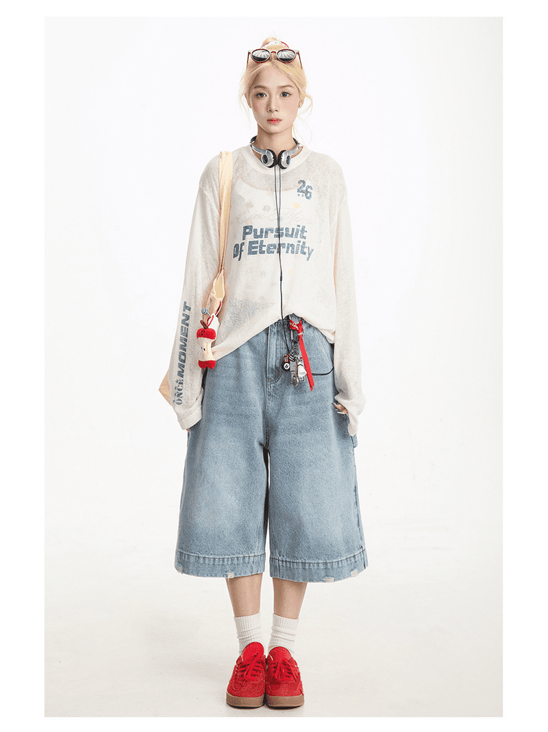 【BAON】Suther Cat Washing Bermuda Denim Pants BAON】Vintage Cat Washing Banding Bermuda Denim Cargo PT
