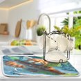 thumbnail image 5 of Dish Drying Mat Kitchen Pad Large Counter Absorbent Dish Mats Drainer Cute Little Raccoon Skiing, 5 of 8