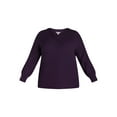 thumbnail image 5 of Terra & Sky Women's Plus V-Neck Pointelle Knit Sweater, Midweight, Sizes 1X-5X, 5 of 5