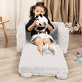thumbnail image 5 of Toddler Chair, 2-in-1 Kids Comfy Couch Fold Out Chairs, Convertible Sofa to Lounger for Kids Girls and Boys (Gray), 5 of 5