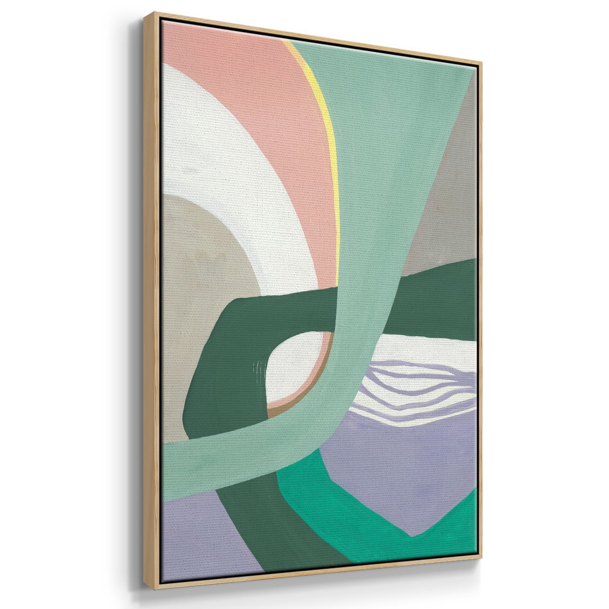 Merge Left Framed Premium Gallery Wrapped Canvas - Ready to Hang - 27 x 41 - Natural Wood Floating Frame