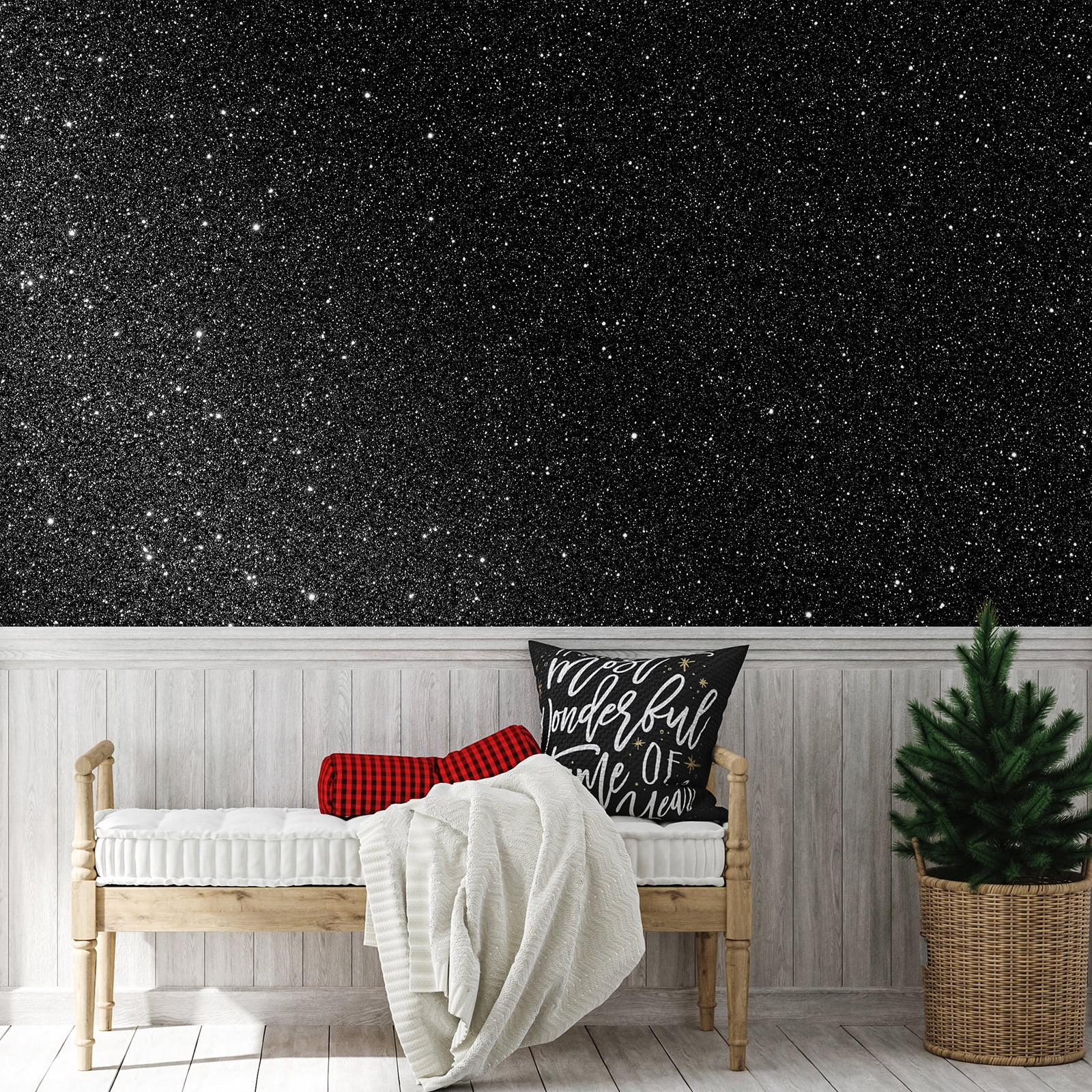 CHIHUT Black Glitter Contact Paper for Kitchen Self Adhesive Black Wallpaper Peel and Stick Wallpaper for Countertops Waterproof Wall Paper Removable Vinyl Roll for Cabinets Walls 15.7''x236''