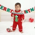 thumbnail image 2 of Christmas Baby Romper Knit Dinosaur Newborn Girl Boy Jumpsuit Long Sleeve Winter Toddler Infant Xmas Clothes Snowflake Playsuit, 2 of 6